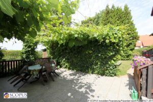 Sitzbereich mit Weinranken